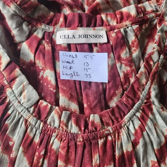 New Ulla Johnson Naiara Mini Dress Women's Size 2 Canyon Clay Red Brown Tie-Dye - Picture 7 of 16